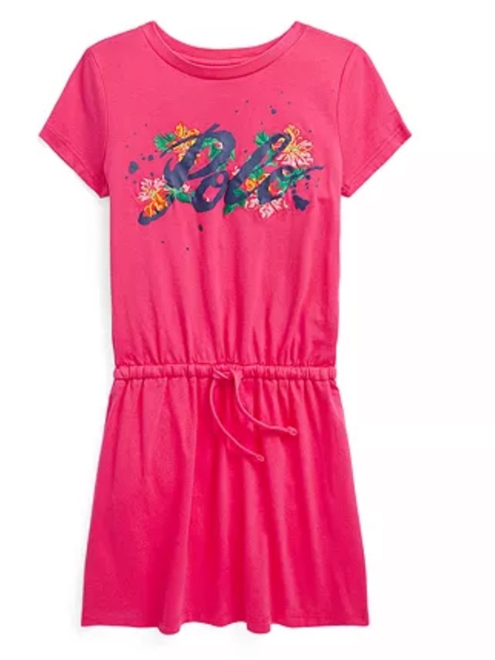 Polo by Ralph Lauren Fuschia Pink Jersey Short Sleeve Cotton Dress Size 8-10